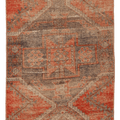 Vintage Malatya Turkish Doormat 2x4 ft — Red & Gray Geometric