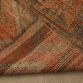 Vintage Malatya Turkish Doormat 2x4 ft — Red & Gray Geometric