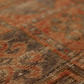 Vintage Malatya Turkish Doormat 2x4 ft — Red & Gray Geometric