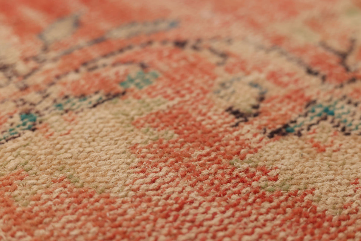 Vintage Manisa Turkish Doormat 2x4 ft — Orange & Beige Distressed