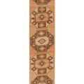 Vintage Malatya Turkish Runner Rug 2x10 ft — Brown & Orange Geometric