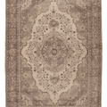 Vintage Isparta Turkish Area Rug 7x10 ft — Beige & Brown Floral