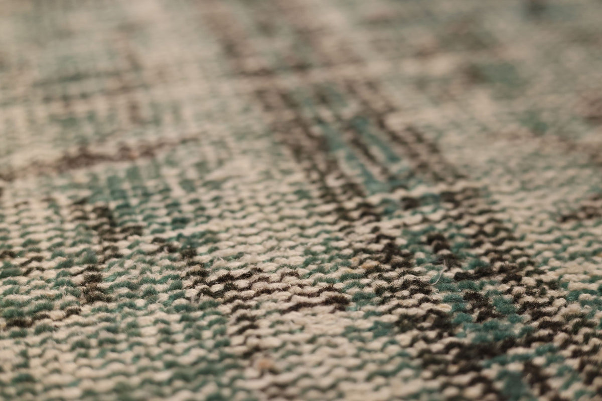Vintage Manisa Turkish Area Rug 6x10 ft — Green & Gray Overdyed