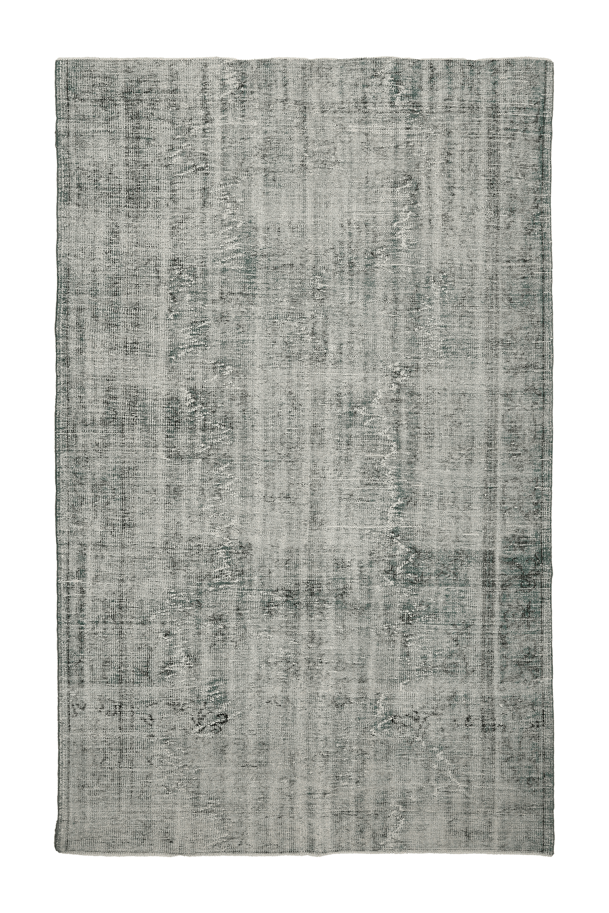 Vintage Manisa Turkish Area Rug 6x10 ft — Green & Gray Overdyed