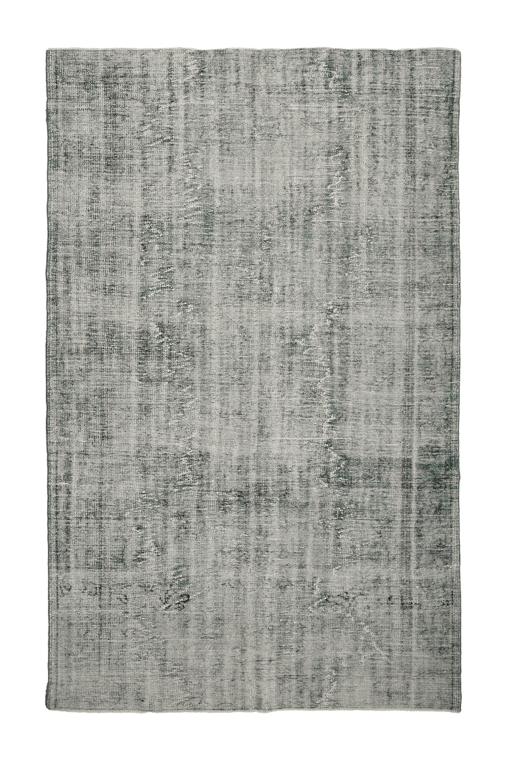 Vintage Manisa Turkish Area Rug 6x10 ft — Green & Gray Overdyed