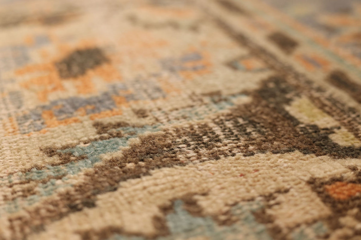 Vintage Manisa Turkish Area Rug 6x10 ft — Orange & Blue Floral