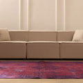 Vintage Isparta Turkish Area Rug 6x9 ft — Red & Gray Overdyed