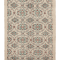Vintage Isparta Turkish Area Rug 7x10 ft — Beige & Green Floral