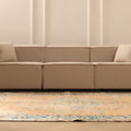 Vintage Manisa Turkish Area Rug 6x9 ft — Orange & Blue Floral