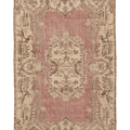 Vintage Isparta Turkish Area Rug 6x10 ft — Pink & Beige Floral