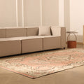 Vintage Isparta Turkish Area Rug 6x10 ft — Orange & Beige Floral