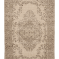 Vintage Isparta Turkish Area Rug 6x9 ft — Beige & Brown Floral