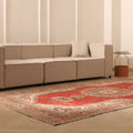 Vintage Isparta Turkish Area Rug 6x11 ft — Red & Beige Distressed