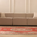 Vintage Isparta Turkish Area Rug 6x11 ft — Red & Beige Distressed
