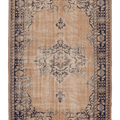 Vintage Isparta Turkish Area Rug 6x9 ft — Orange & Blue Floral