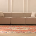Vintage Isparta Turkish Area Rug 6x10 ft — Red & Beige Floral