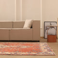 Vintage Isparta Turkish Area Rug 6x10 ft — Red & Beige Floral