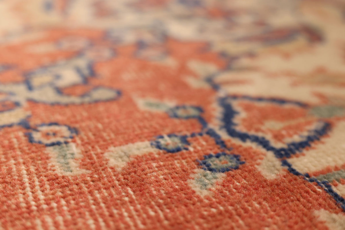 Vintage Isparta Turkish Area Rug 6x10 ft — Red & Beige Floral