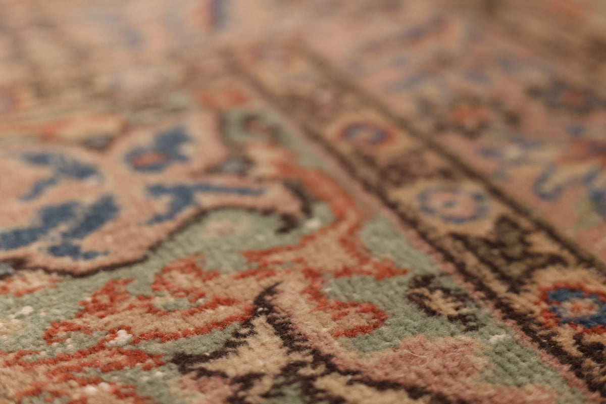Vintage Isparta Turkish Area Rug 5x8 ft — Beige & Brown Floral