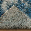Vintage Isparta Turkish Area Rug 6x9 ft — Blue & White Overdyed