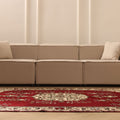 Vintage Çanakkale Turkish Area Rug 6x8 ft — Red & Beige Floral