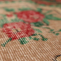 Vintage Isparta Turkish Area Rug 5x8 ft — Beige & Red Floral