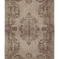 Vintage Isparta Turkish Area Rug 6x9 ft — Beige & Brown Floral