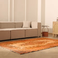 Vintage Isparta Turkish Area Rug 5x9 ft — Orange & Brown Floral