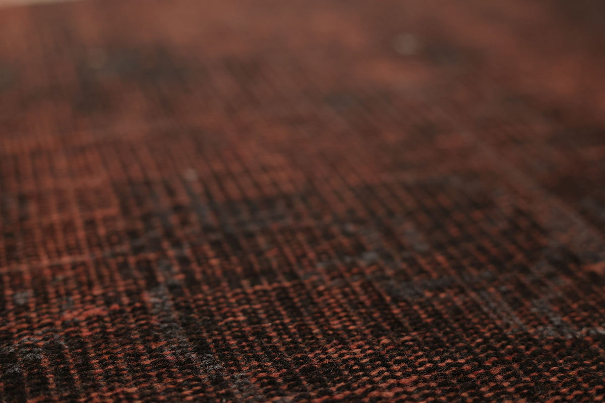 Vintage Manisa Turkish Area Rug 6x9 ft — Red & Brown Overdyed
