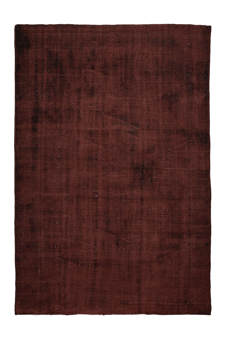 Vintage Manisa Turkish Area Rug 6x9 ft — Red & Brown Overdyed