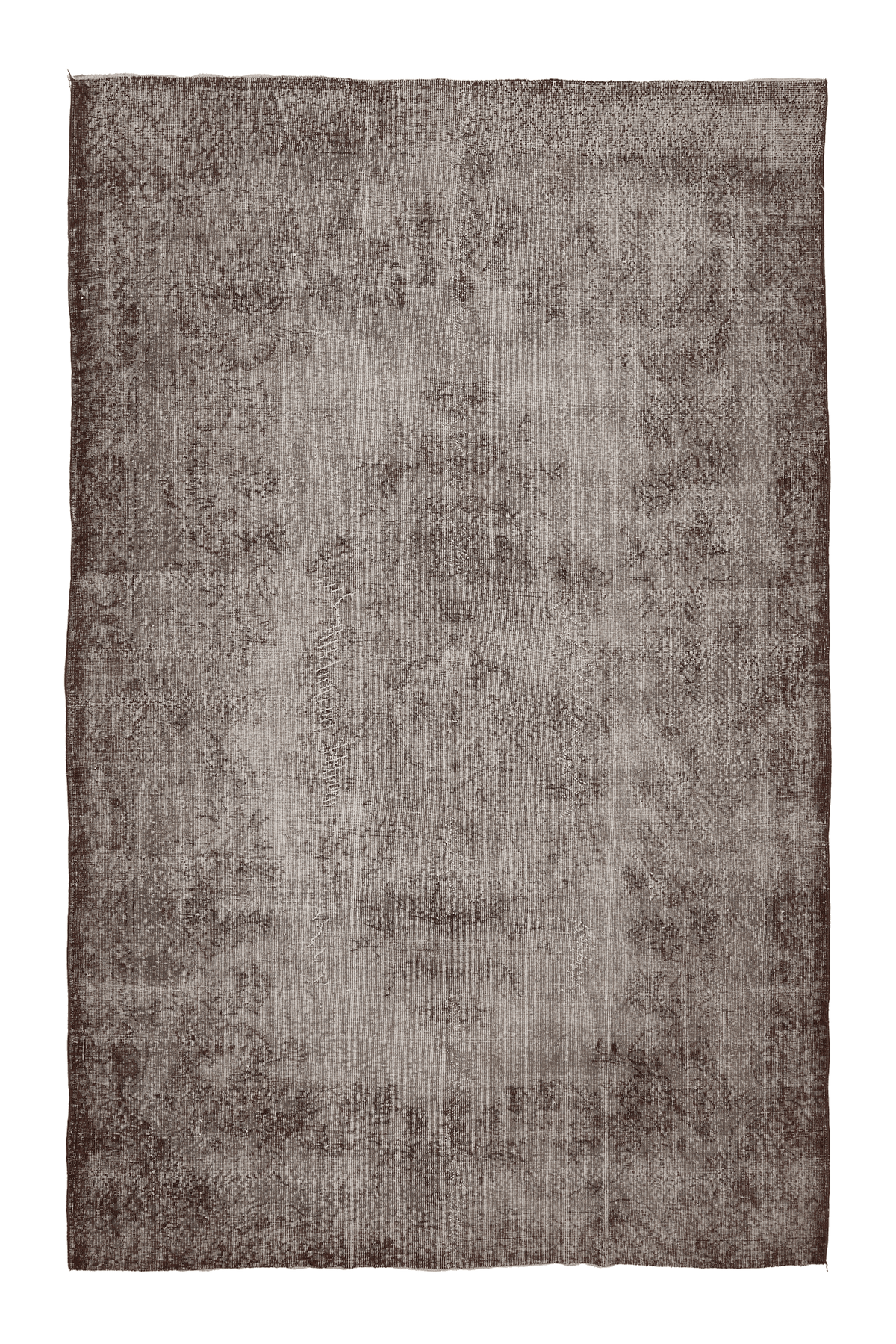 Vintage Isparta Turkish Area Rug 7x10 ft — Gray & Brown Floral
