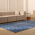 Vintage Isparta Turkish Area Rug 6x9 ft — Blue & Gray Overdyed