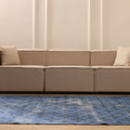 Vintage Isparta Turkish Area Rug 6x9 ft — Blue & Gray Overdyed