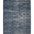 Vintage Isparta Turkish Area Rug 6x9 ft — Blue & Gray Overdyed