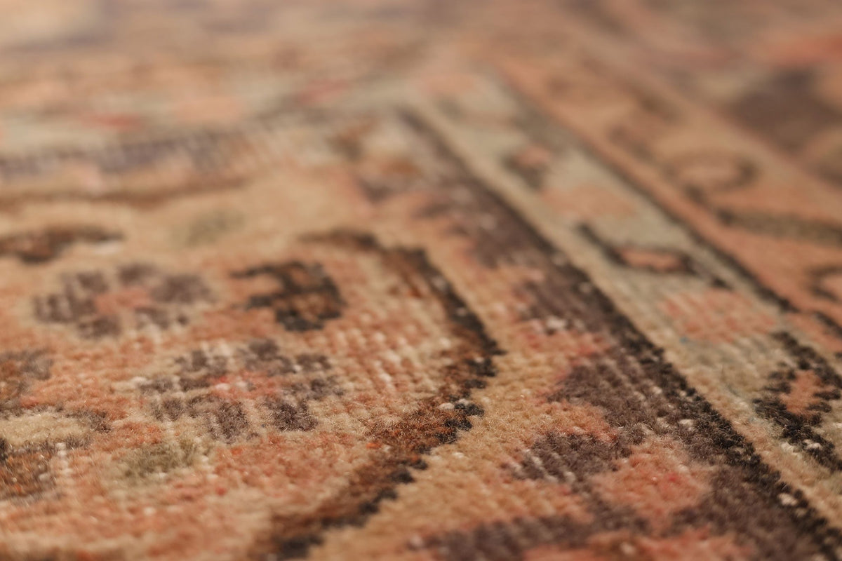 Vintage Isparta Turkish Area Rug 6x10 ft — Orange & Beige Floral