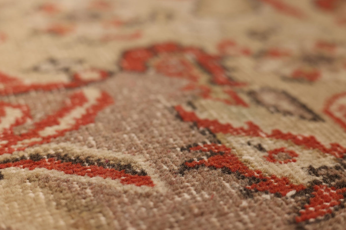 Vintage Isparta Turkish Area Rug 6x8 ft — Brown & Beige Floral