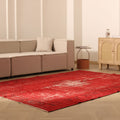 Vintage Manisa Turkish Area Rug 6x9 ft — Red Overdyed