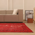 Vintage Manisa Turkish Area Rug 6x9 ft — Red Overdyed