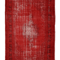Vintage Manisa Turkish Area Rug 6x9 ft — Red Overdyed