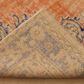 Vintage Manisa Turkish Area Rug 7x9 ft — Orange & Blue Floral