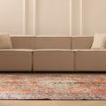 Vintage Manisa Turkish Area Rug 6x10 ft — Orange & Blue Floral