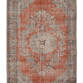 Vintage Manisa Turkish Area Rug 6x10 ft — Orange & Blue Floral