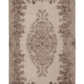 Vintage Isparta Turkish Area Rug 5x9 ft — Beige & Brown Floral
