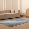 Vintage Manisa Turkish Area Rug 6x9 ft — Blue & Gray Overdyed