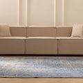 Vintage Manisa Turkish Area Rug 6x9 ft — Blue & Gray Overdyed