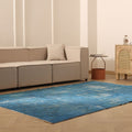 Vintage Isparta Turkish Area Rug 6x9 ft — Blue Overdyed