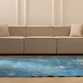Vintage Isparta Turkish Area Rug 6x9 ft — Blue Overdyed