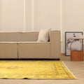 Vintage Manisa Turkish Area Rug 6x9 ft — Yellow & Brown Overdyed
