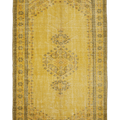 Vintage Manisa Turkish Area Rug 6x9 ft — Yellow & Brown Overdyed