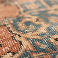 Vintage Isparta Turkish Area Rug 7x11 ft — Orange & Blue Floral